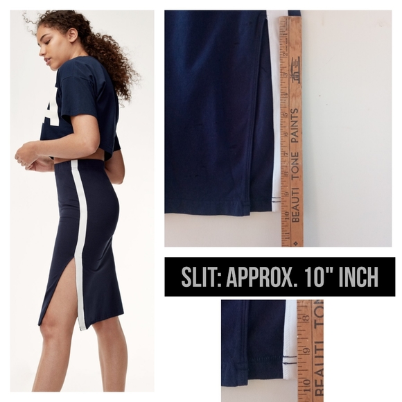 Aritzia, TNA - Blue Clearwater Slit Skirt (navy, sm) - Picture 4 of 6
